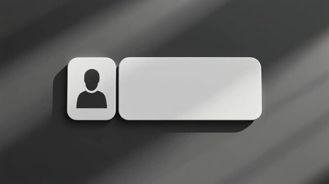 Social media profile header mockup animation, empty banner and avatar placeholders, white interface, subtle shadows, modern background, cinematic depth, ultra sharp 4K