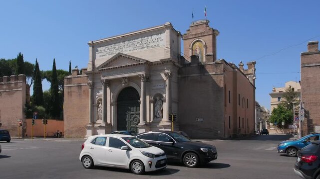 Piazzale di Porta Pia, historical square in Rome, Italy,
