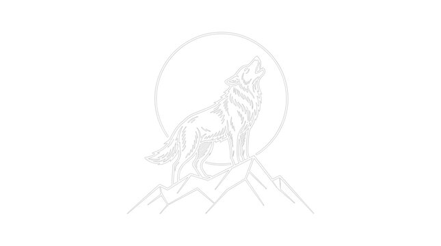 Wolf howling at full moon 3.