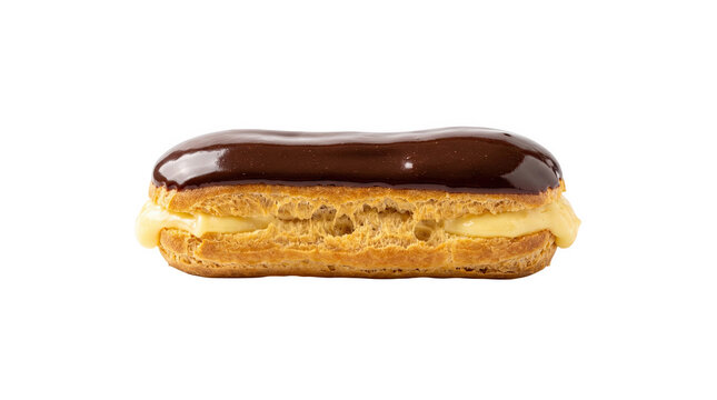 isolated on transparent background png, bakery items eclair pastry
