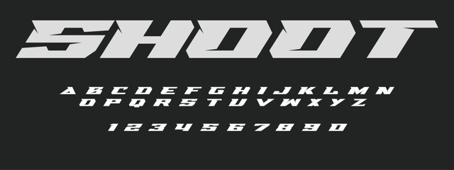 Shoot Lettering Font Vector for Sports, Action, and Dynamic Graphic Design © Hasan