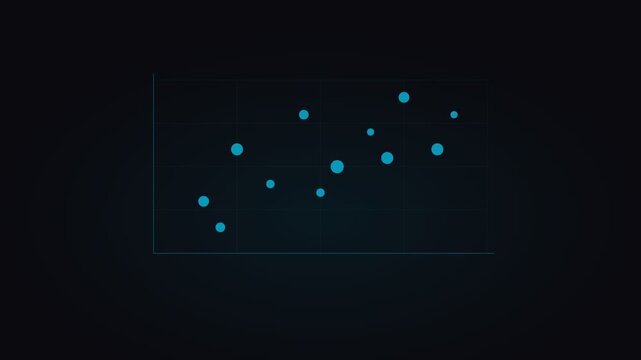 Cyan Scatter Plot Data Distribution Animation