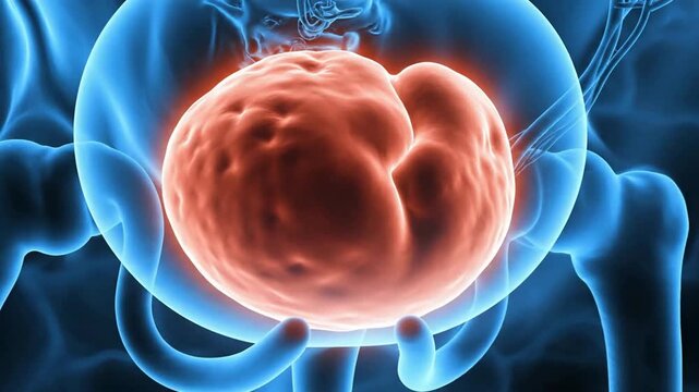 3 d medical animation of human urinary bladder anatomy and pelvic structure for urology and healthcare education