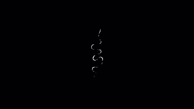Smoke rendered as a white squiggly vertical line in abstract style.