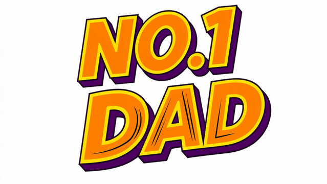 Colorful No 1 Dad Text Design for Fathers Day.