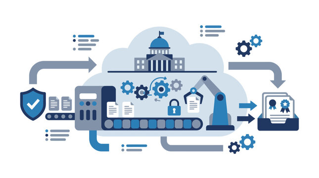 GovTech Cloud Compliance and Automated Legal Document Processing Infrastructure Concept