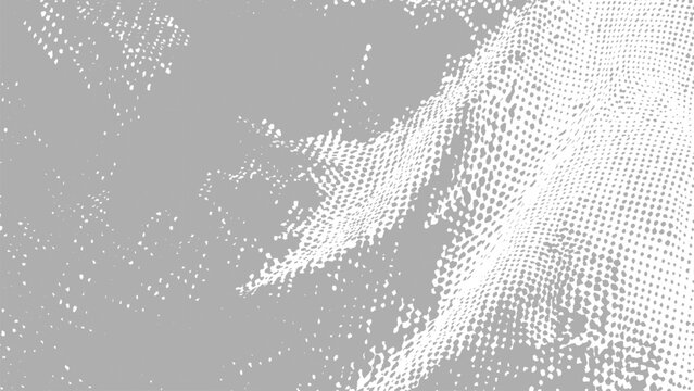 abstract grayscale halftone texture with pixelated dot pattern and distressed surface creating dynamic background design