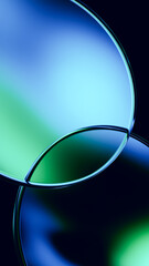 Teal glass curves with soft premium reflective gradient glow.