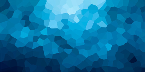 Abstract Blue Geometric Mosaic Background with Polygon Pattern Texture. © Liza