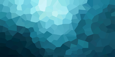 Abstract Blue Geometric Mosaic Background with Polygon Pattern Texture. © Liza