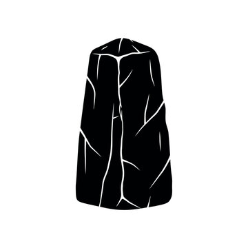 Black cracked stone or rock formation.