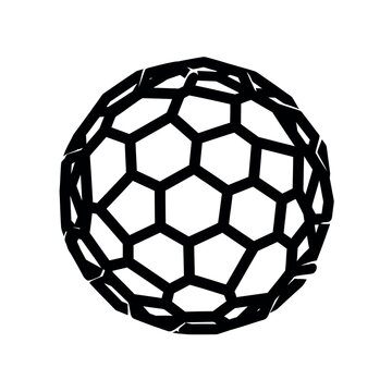 Buckminsterfullerene molecule structure model.