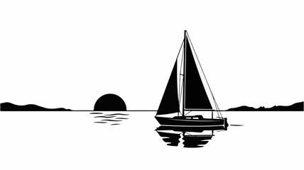 Sailing Boat Sailing Monochrome Style © mohsin