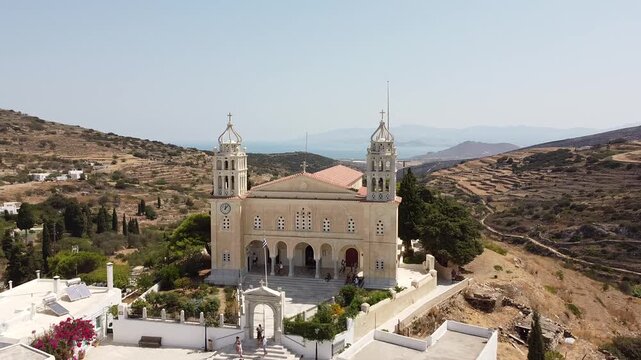 Calls Loch Shot on Lefkes Church in Paros Greece