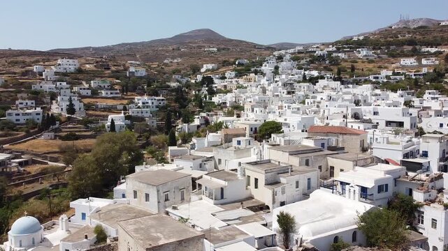 Tripod Shot on Lefkes Church in Paros Greece
