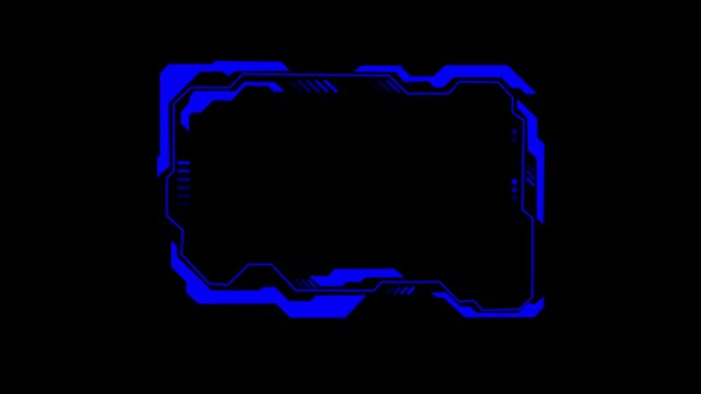 Border box shines with a deep blue light to serve as a professional digital overlay for high end corporate presentations or serious technological software interfaces that require a clean appearance.