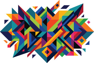 Fototapeta premium Vibrant Abstract Geometric Vector Illustration with Colorful Polygonal Shapes Triangles and Diamonds for Modern Art Backgrounds Posters and Dynamic Digital Designs