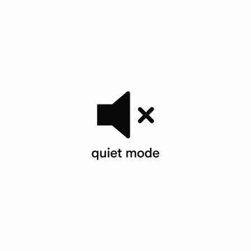 Muted speaker icon with cross mark and text a flat two color graphic on a white background silenced audio off