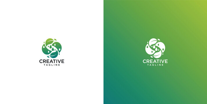 Elegant swirling green leaf-inspired logo emblem featuring a dynamic gradient for eco-friendly brands and innovative businesses seeking a fresh identity
