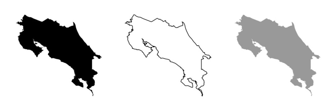 Vector illustration of a map of Costa Rica.