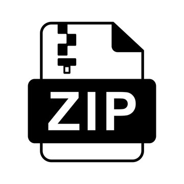 ZIP File Archive Icon Compressed Folder Document Format Symbol Isolated Transparent Background