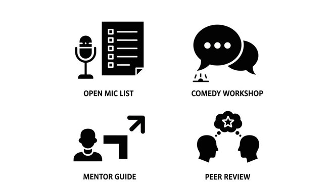 Comedy Open Mic Night Icons: Stand-Up Performance, Workshop, and Mentorship Tools
