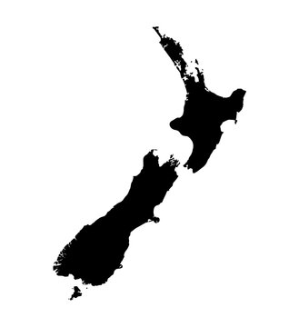 Vector illustration of a map of New Zealand.