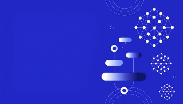 AI Agent Concept Visualization Featuring Digital Workflows and Network Connections on Blue Background