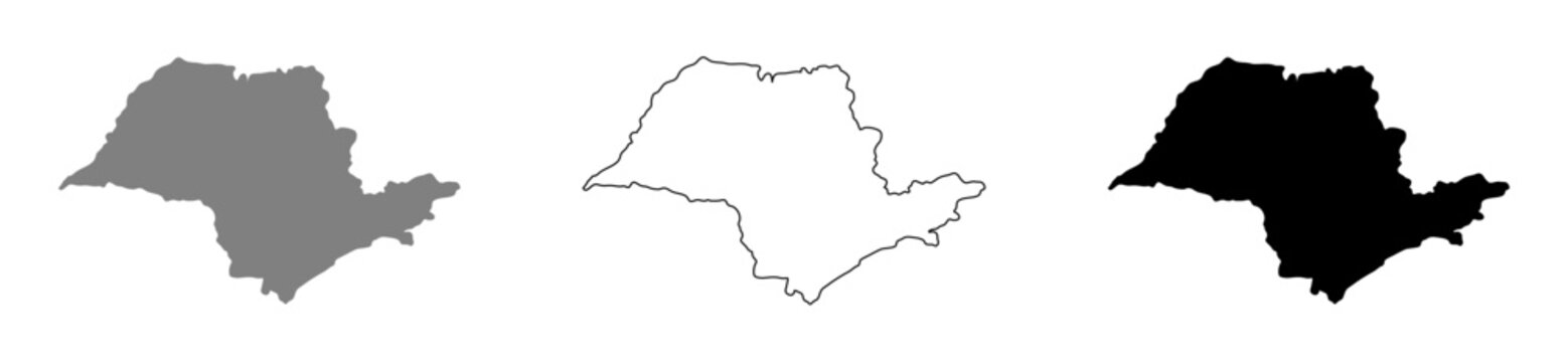 Vector illustration of the map of the state of S&atilde;o Paulo.