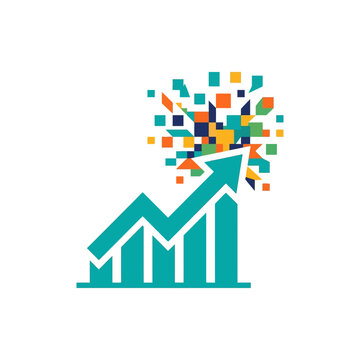 Teal growing graph showing success rate