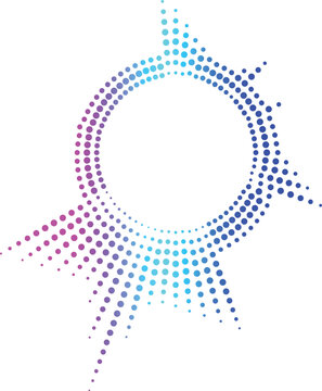 Abstract blue halftone equalizer music  vector background with circular pattern design illustration colorful creative business  concept backdrop art shape round element symbol