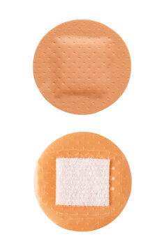 Round adhesive bandages for first aid and wound care