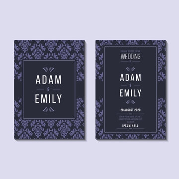 Purple watercolor texture and luxury style wedding invitation collection, elegant invitation template set, premium wedding card design, romantic purple wedding stationery, printable invitation suite, 