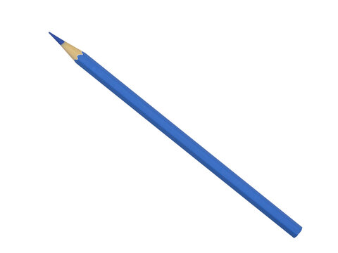 blue pencil isolated on white background