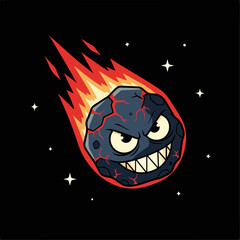 Spooky cartoon meteor vector illustration © wahyu