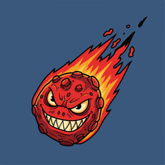 Spooky cartoon meteor vector illustration © wahyu