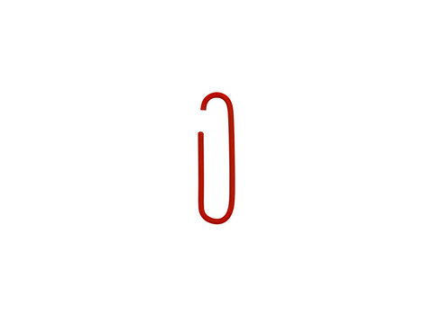 red paper clip isolated