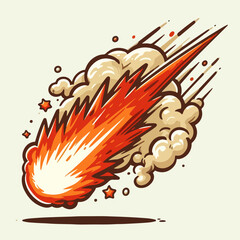 Vector cartoon of a falling meteor or comet © wahyu