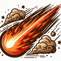 Vector cartoon of a falling meteor or comet © wahyu