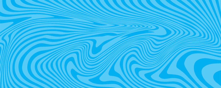 Blue Water Surface Seamless Pattern. Vector Sea Ripple. Abstract Distort Background with Waves. Swimming Pool Illustration
