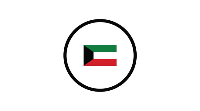 Kuwait Flag Emblem Symbol Icon.