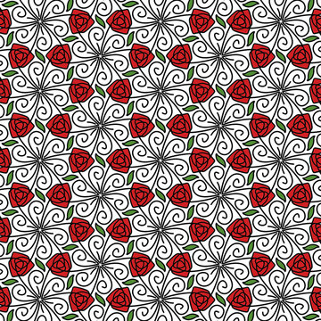 Decorative Vintage Floral Seamless Background