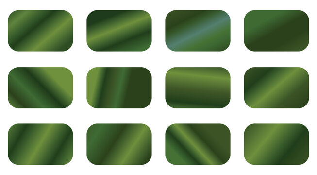 Gold green foil texture gradation background set. Vector metallic texture.Glossy shin nature green gradient . 