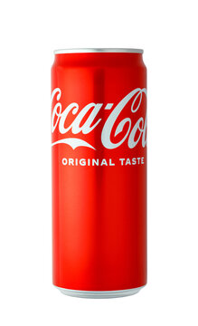Coca-cola red aluminum can with original taste