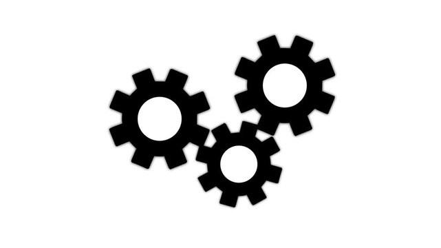 cogwheel gear spinning around animation video. cog wheel icon turning animated background teamwork concept