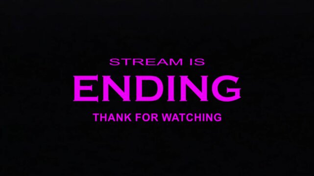 animation Stream is ending text. 4k video