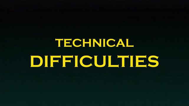 Glitch analog static television with technical difficulties text