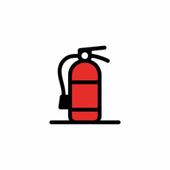Obraz premium Fire Extinguisher Icon Flat Design Symbol