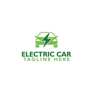 Electric car logo icon isolated on white background