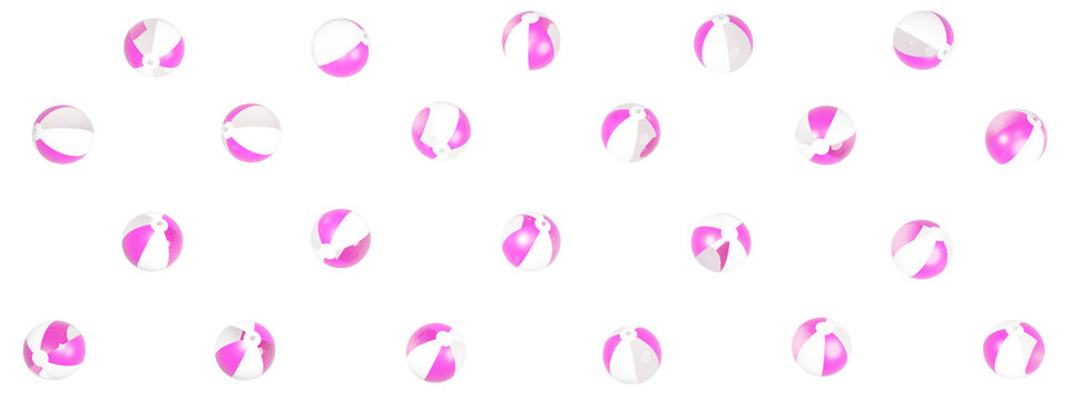 Pinke Strandb&auml;lle auf transparentem Hintergrund, 3D, PNG
